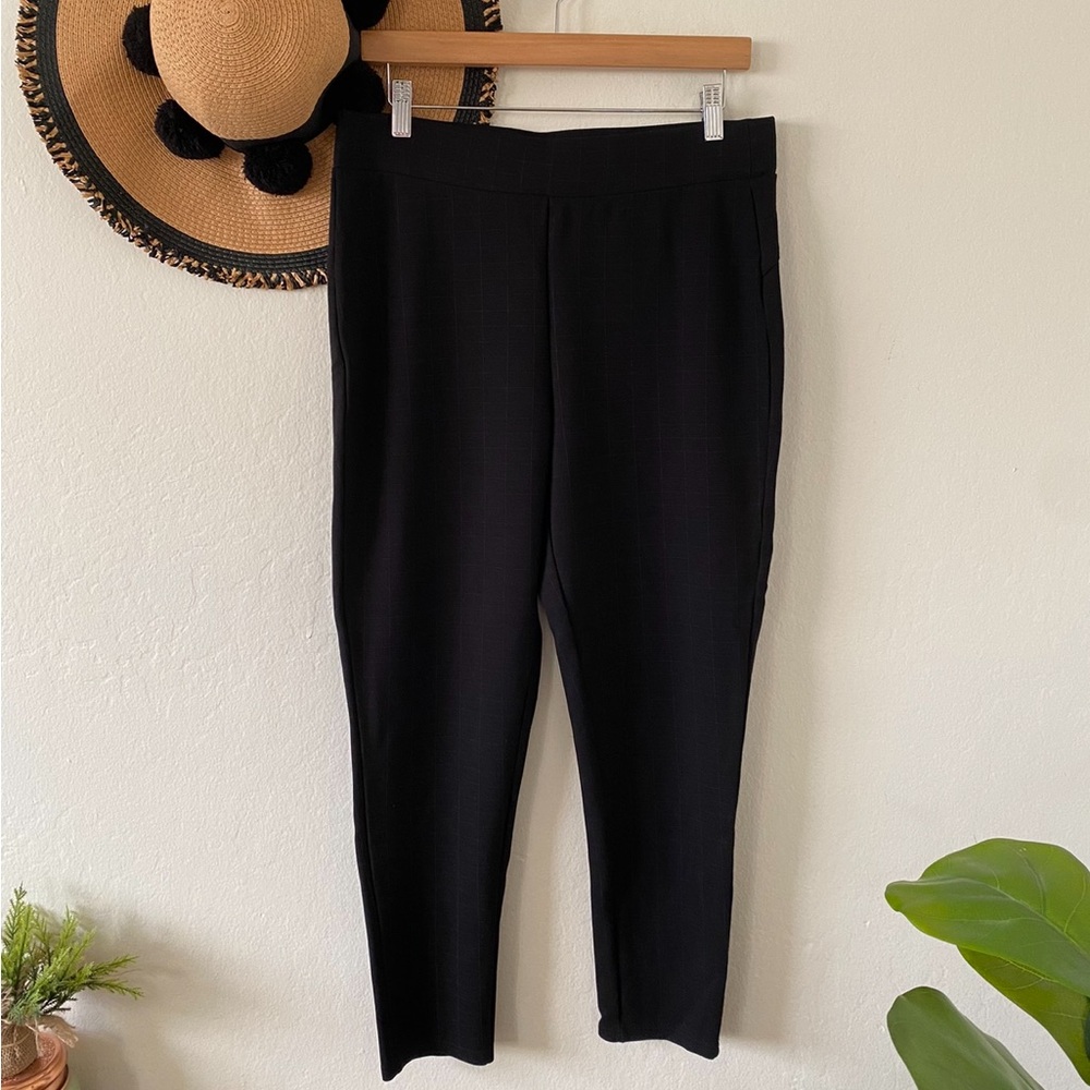Maze Black Windowpane Plaid Pull On Crop Skinny Pants xl